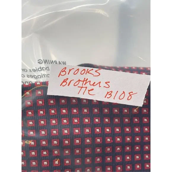 Brooks Brothers Tie Silk Men Blue‎ Red Geometric